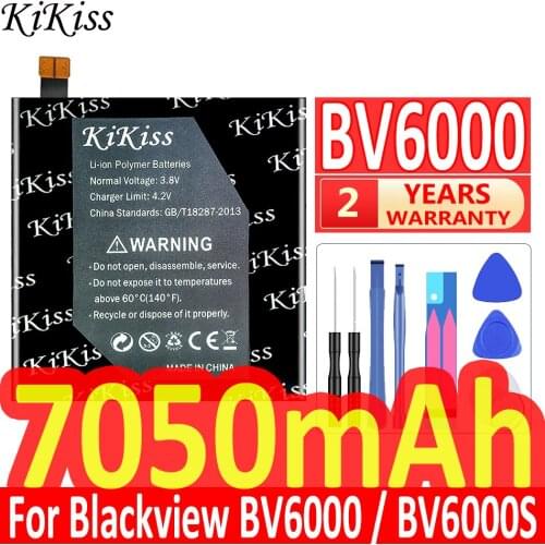 Original KiKiss 7050mAh Replacement Battery Li-ion Polymer Smart Phone Batteries for Blackview BV6000 BV6000S Phone V756161P