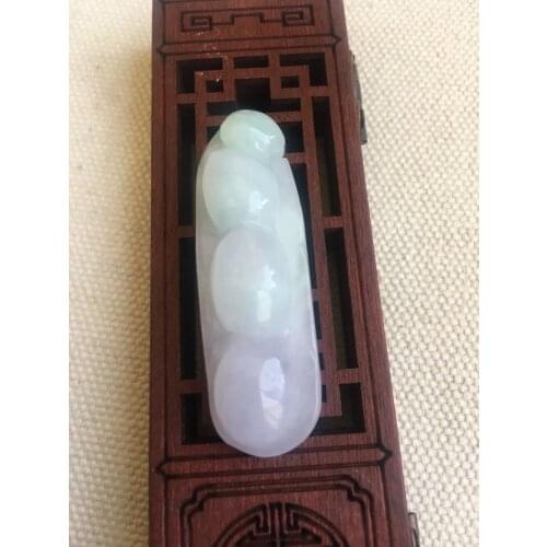 Natural Myanmar purple green jade pendant necklace hand-carved jade beads necklaces jadeite jade jewelry necklace women