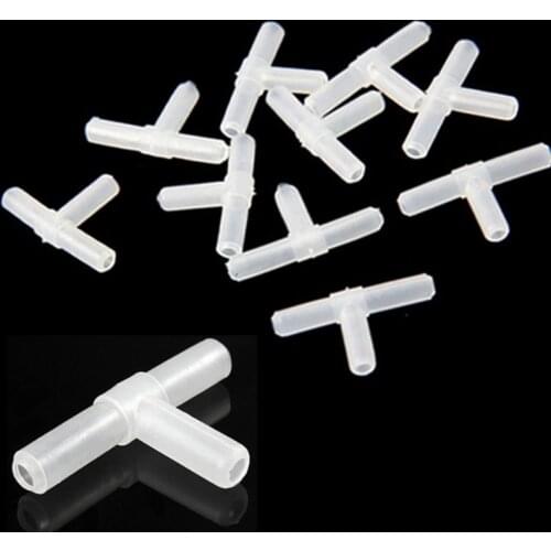 10PCS / 20PCS Plastic Tees / "T" 3-Way Aquarium Air Pump Line Tubing Joints Connectors Pet Tools White