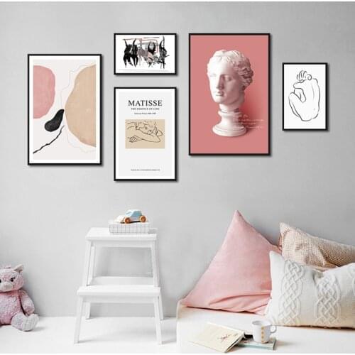 Nordic Minimalist Poster Stick Figure Sculpture Letter Picture Art Wall For Living Room Bedroom Home Decor Canvas Painting