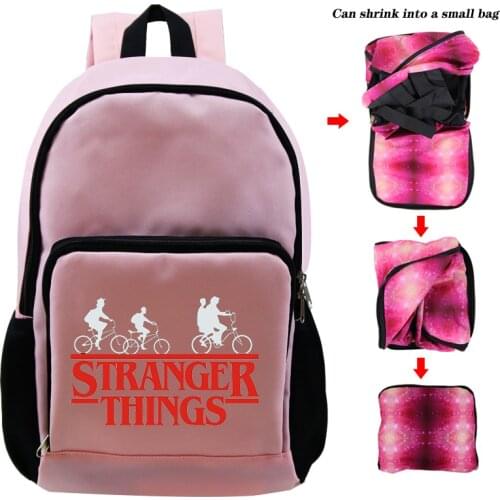 Knapsack Student School Bag Laptop Backpack for Boy Girl Daypack STRANGER THINGS Backpack for Camping Travel Bag Pack Sac A Dos