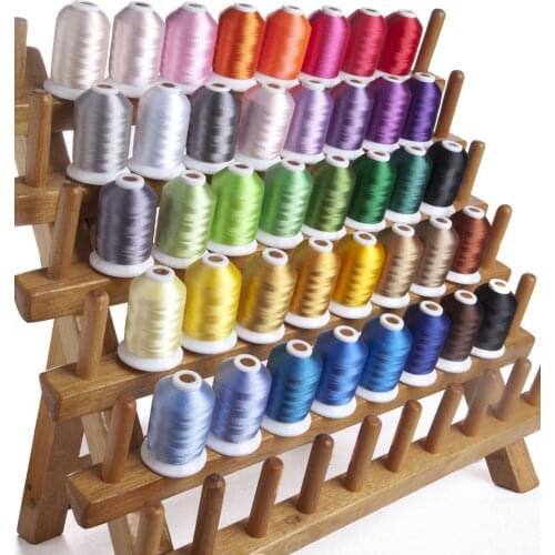 Simthread 40 Popular Colors Polyester Embroidery Machine Thread For Brother Janome Machine 1000m each, Super Sheen