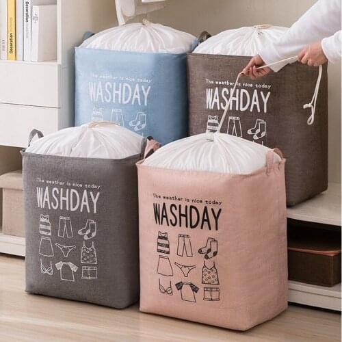 Collapsible Storage Bag Beam Port Organizer Clothes Blanket Baby Toy Basket Container Quilt Travel Bags Home Storage Bag
