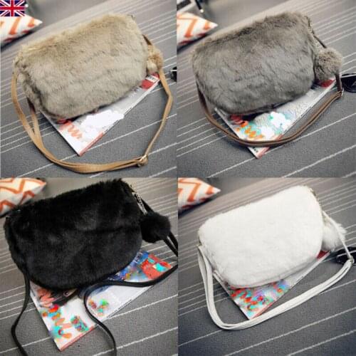 Cross Over Body Bag Women Ladies Shoulder Faux Fur Handbag Purse Women Messenger