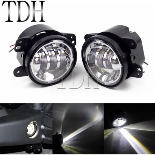 2 pcs 4" Led Fog Lights Round Spot Lamps For Jeep Wrangler (TJ) Wrangler 2 doors (JK) Offroad Lamps For Jeep SUV CJ-5 CJ-7 CJ-8