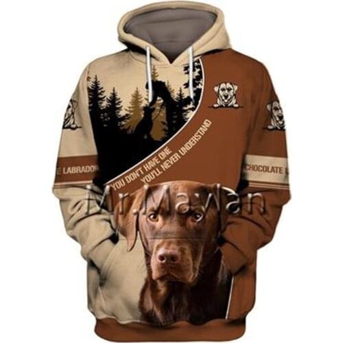 Unisex 3D Graphic Hoodies Sweatshirts Animals Dog Labrador Retriever Hoodie Men/Women Casual Streetwear Sweatshirt Pullover A278