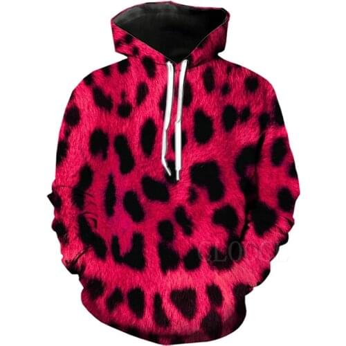 Leopard Pattern Hoody 3D Printed Harajuku Womens Sweatshirt Oversized Hoodies For Male Female Pullover Leopard Print Casual Top