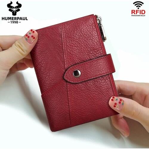 Women Wallet Genuine Leather Coin Purse ID Card Holder Short Wallets