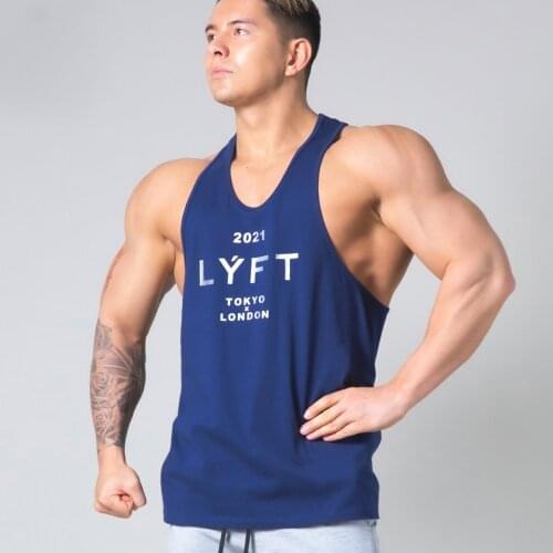 2021 Summer New Fitness Leisure Vest Mens Fitness Breathable Slim Fit Sports Trend Cotton Sleeveless Waistcoat