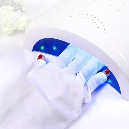 1 Pair White Multifunction Nail Gloves Anti-Radiation Uv/uv Phototherapy Fingerless Gloves Protect Finger Nail Salon Tools