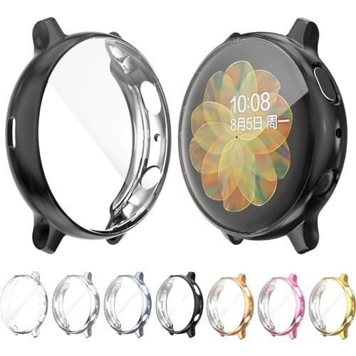 2in1 Screen Protector + Case for Samsung Galaxy Watch Active 2 40mm 44mm bumper Protector HD Full Cover Screen Protection Coque