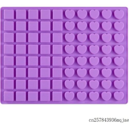 20pcs Chocolate Mould Small Square and Heart Shaped Sugar Molds Silicone Ice Cake Mold