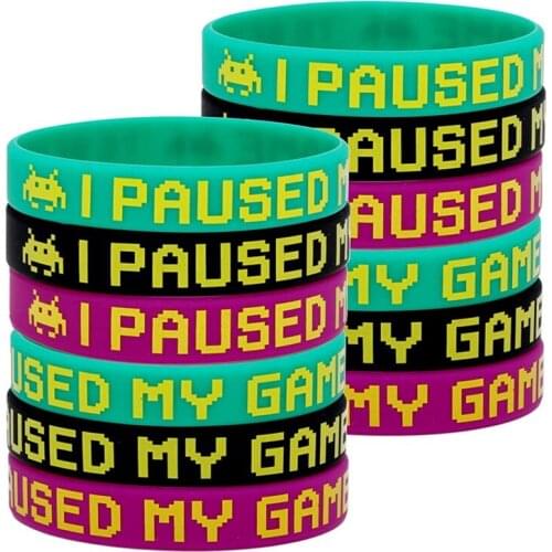 300pcs I Paused My Game to Be Here Game Silicone Bracelets Rubber Wristbands Free Shipping by DHL