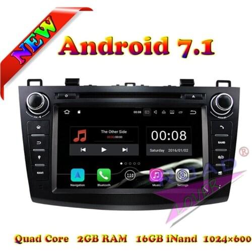 Wanusual 2G+16GB Quad Core Android 7.1 Car Head Unit DVD Player For Mazda 3 2010 2011 2012 2013 Stereo GPS Navigation Auto Radio