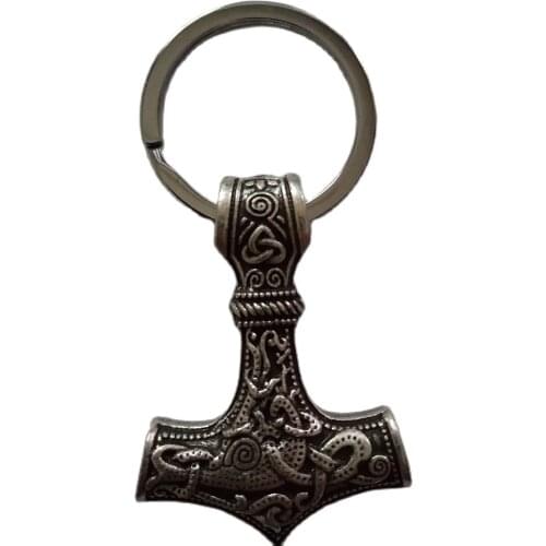 Viking Keychain Thor Viking Runes Hammer Keychain Key Ring Keyring Key Jewelry Viking Amulet Keychain Dropshipping