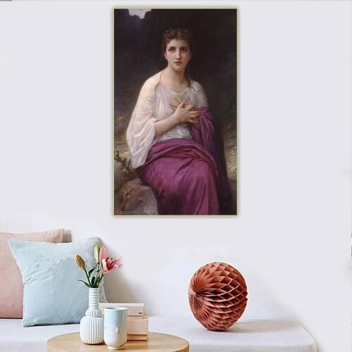 Citon William Adolphe Bouguereau《Psyche》Canvas Oil Painting Artwork Poster Picture Wall Background Decor Home Decoration