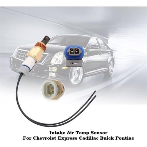 Intake Air Temp Sensor w/ 2 Pin Way Plug Harness For Chevrolet Express Cadillac Buick Pontiac 25037225 25036751 25037334