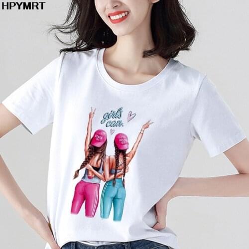 T-shirts Top for Women Best friend Print 90s Clothes Tshirt Lady Harajuku Fashion Graphic Short sleeve T Shirt Ladies Female Tee