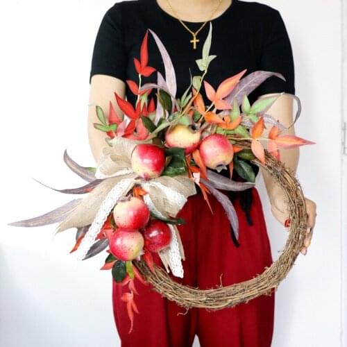 Artificial Fruit Garland Autumn Decoration Pomegranate Wedding Thanksgiving Party Decor decoracion de hogar T360