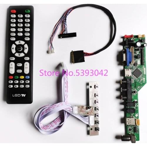 KIT fit N173O6-L01/L02/L03/L04/L06 17.3" LCD screen Keypad+Remote LVDS 40-Pin AV+USB 1600*900 Analog TV control drive board