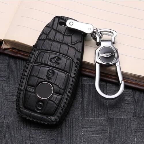 Car Leather Key Cover Case Pocket For Mercedes Benz GLC260 GLA200 W205 C200 C180 C300 E Class W213 E200 E300 A E S C GLS Calss