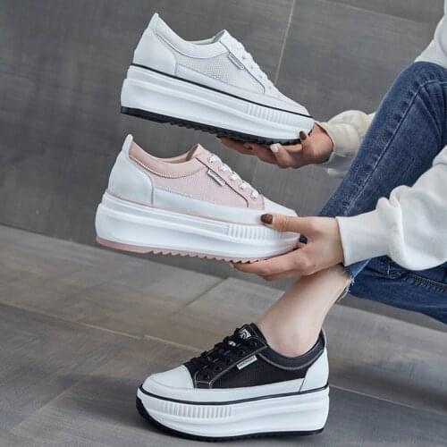 Dad shoes chunky sneakers wedge heel platform white air mesh hollow shoes casual shoes sneakers vulcanized shoes