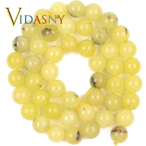 6/8/10mm Yellow Opal Round Beads for Jewelry Making Natural Stone Beads diy Bracelets Necklace Accessories 15"