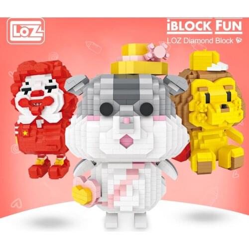 LOZ Diamond Blocks Mouse Hamster Cartoon Uncle Model Blocks Kid Lovely Gift Plastic Building Blocks Girl Toys Children