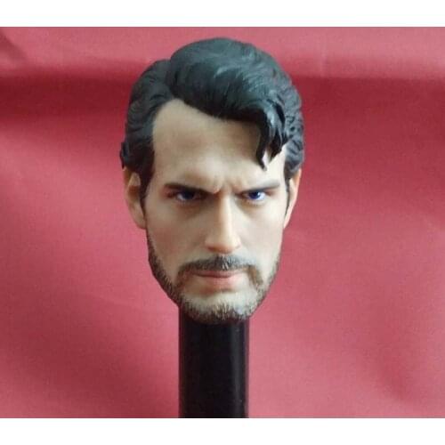 1/6 Scale Henry Cavill Head Sculpt Man of Steel Decadent Male Soldier Head Carving Model Toy