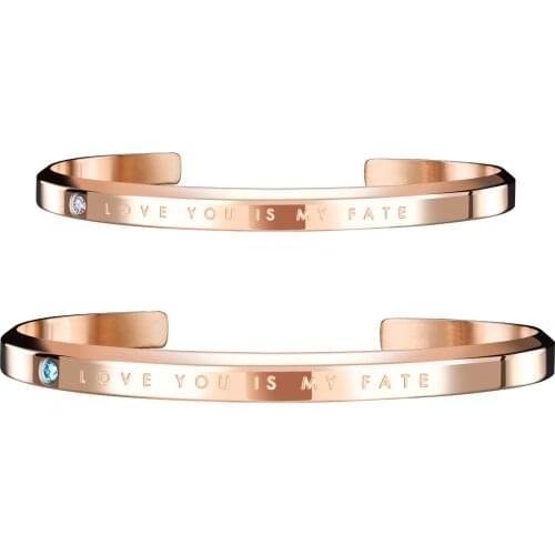Hot Euro-American Fashion Simple Bracelet For Men And Women Titanium Stainless Steel With Zircon Lovers Couple Bangle Open-ended
