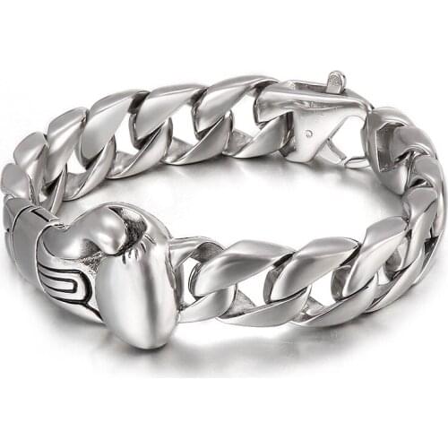 HAOLYNJOY Gothic Fist Pattern Accessory O-chain Mens Stainless Steel 220mm Bracelet Jewelry