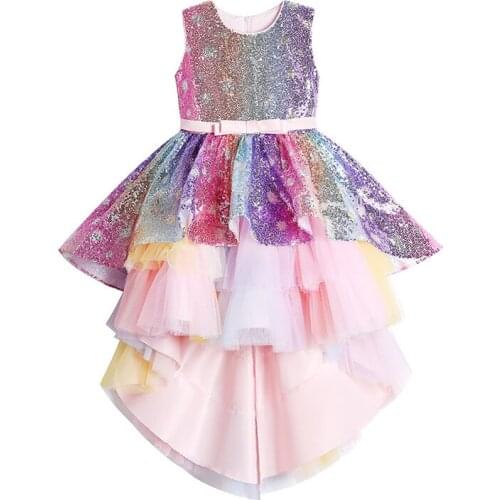 New 3-12YRS Top Qualily Girls Dress Princess For Summer Flower Very beautiful princess Dress Trumpet Costume Childrens Dress