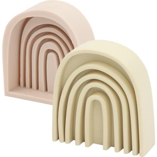 DIY New Design Cartoon Rainbow Bridge Shape Home Decoration Silicone Candle Mold