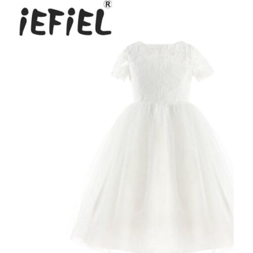 2-14Y Girls Flower Dress First Communion Dresses Kids Pageant Party Wedding Bridesmaid Ball Gown Prom Princess Formal Dress