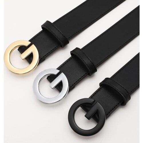 New For Womens Jeans Fashion Gold Buckle Waist Leather Strap High Quality Designer Strap g Belt Cinturon Mujer women belts G551