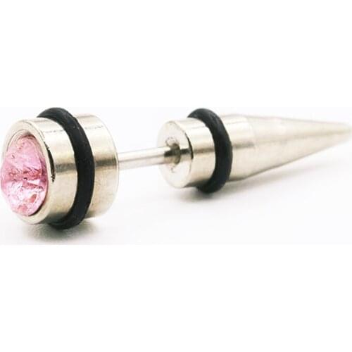 1pc Titanium Steel Ear Rings Stud Earrings For Women Men Spike With Cubic Zircon Charm Earings Fashion Punk Jewelry Gift