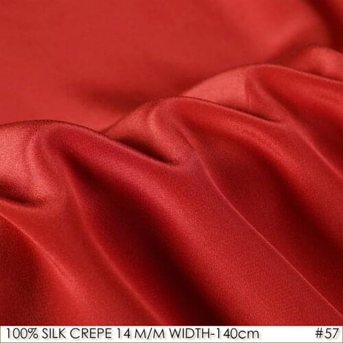 SILK CREPE DE CHINE 140cm width 14momme 100% Mulberry Silk Fabric Patchwork Sewing Materials Scarlet Red NO 57