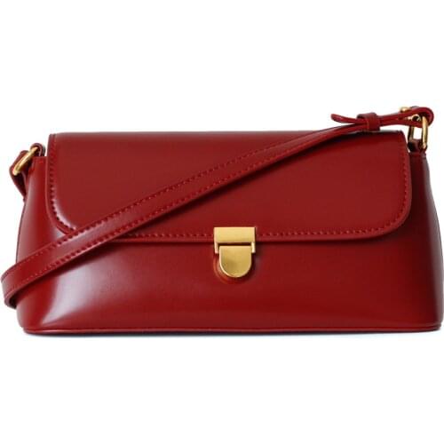 Retro Genuine Leather Shoulder Bags for Women 2021 High Quality Real Leather Handbags Purse Luxury Designer Ladies Messenger Bag