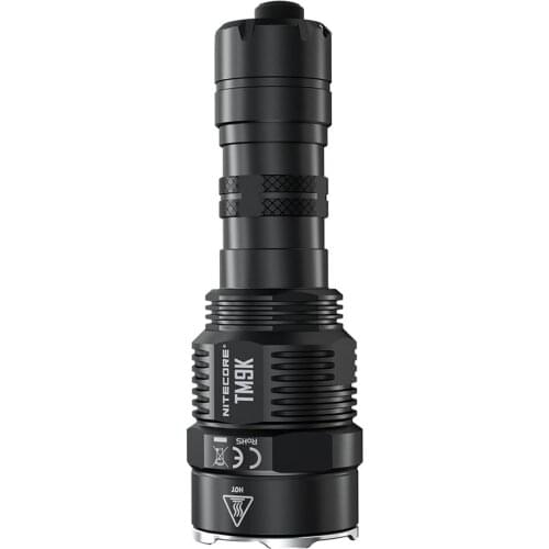 NITECORE TM9K Tactical Flashlight 9 XP-L HD V6 LEDs max 9500 Lumen throw 268M built-in 21700 5000mAh battery USB Charging Torch