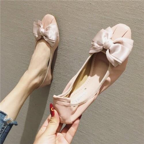 LEOSOXS Women Flat Shoes Butterfly-knot Soft Bottom Comfortable Flat Loafers Shoes Female Casual Shoes 2021 New Fashion Shallow