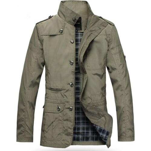 Mens Jacket Spring Army Military Jacket Windbreaker Men Coats Male Outerwear Autumn Overcoat Waterproof Khaki Casual Jackets