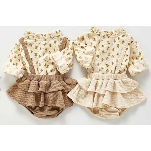 Vintage Baby Girl Clothes Spring Autumn Linen Cotton Girls Floral Blouse Shirt Romper Dress Newborn Baby Girls Clothes Outfits