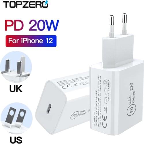 20W USB Type C Charger for iPhone 12 Max 12 Mini 12 Pro 11 Pro Max X XR Max 8 Plus PD Fast Charging for iPad Air 4 2020 iPad Pro