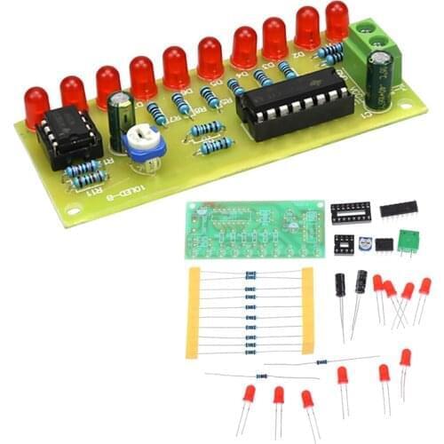1pc LED Electronic DIY Kit LED Light Chaser Water Flowing Light Module NE555 + CD4017 Driver Water Powered NE555 Circuit Red New