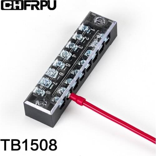 1PCS TB1508 Dual Row Barrier Screw Terminal Block Strip Wire Connector Fixed Wiring Board 600V 15A