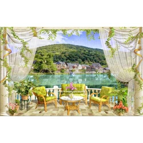 3D wallpaper Lake scenery wall paper mural 3d 3d tv background wall home decor wallpaper