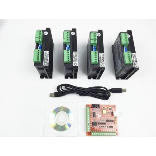 CNC mach3 usb 4 Axis Kit, 2DM542 4 Axis Driver replace M542,2M542 + mach3 4 Axis USB CNC Stepper Motor Controller card 100KHz