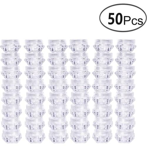 50pcs 5 Gram Clear Cosmetic Container Pot Jars Plastic Jars Plastic Empty Cosmetic Eye Shadow Sample Containers Transparent