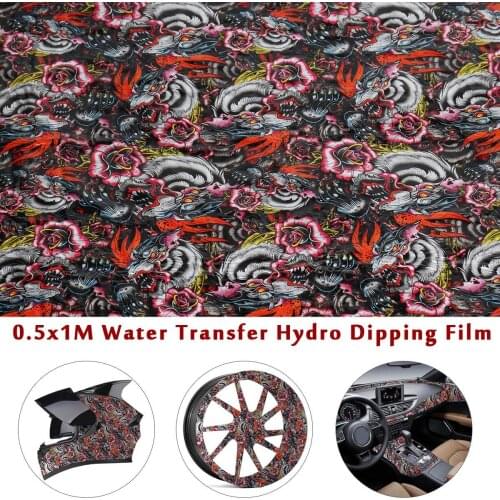 50x100cm PVA Hydrographic Water Transfer Hydrodipping Film Evil Dragon Pattern Auto Motorcycle Decoration Car Styling