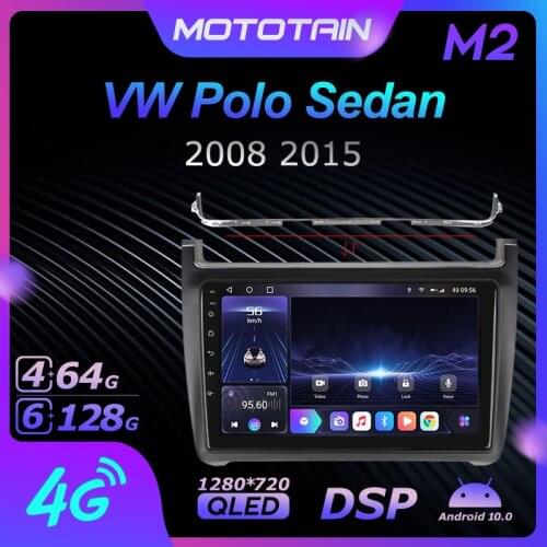 Mototain Autoradio automotive Radio 2 Din for Volkswagen VW polo sedan 2008 2015 Android 10.0 Multimedia 4G LTE 6G Ram 128G Rom